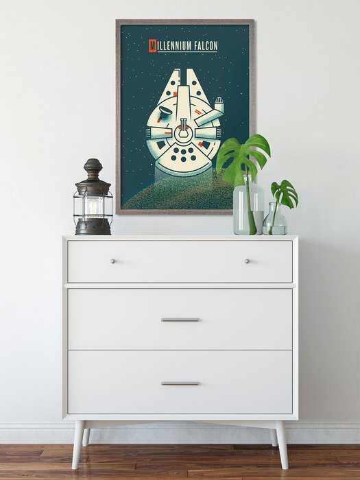 Poster Star Wars - Geeky Millennium Falcon