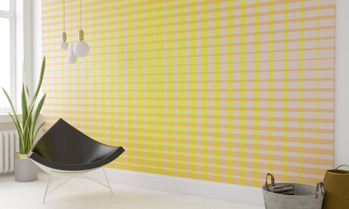 Chequered yellow-apricot