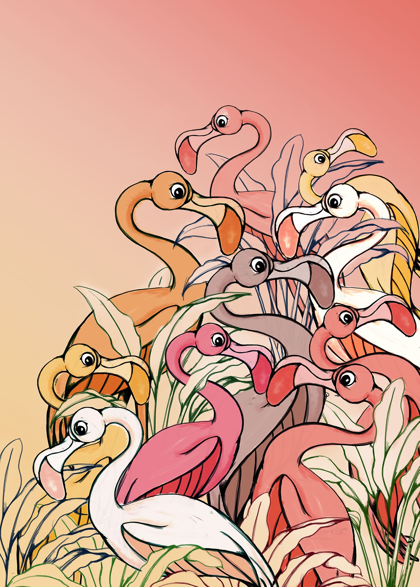 Flamingos and Lillys