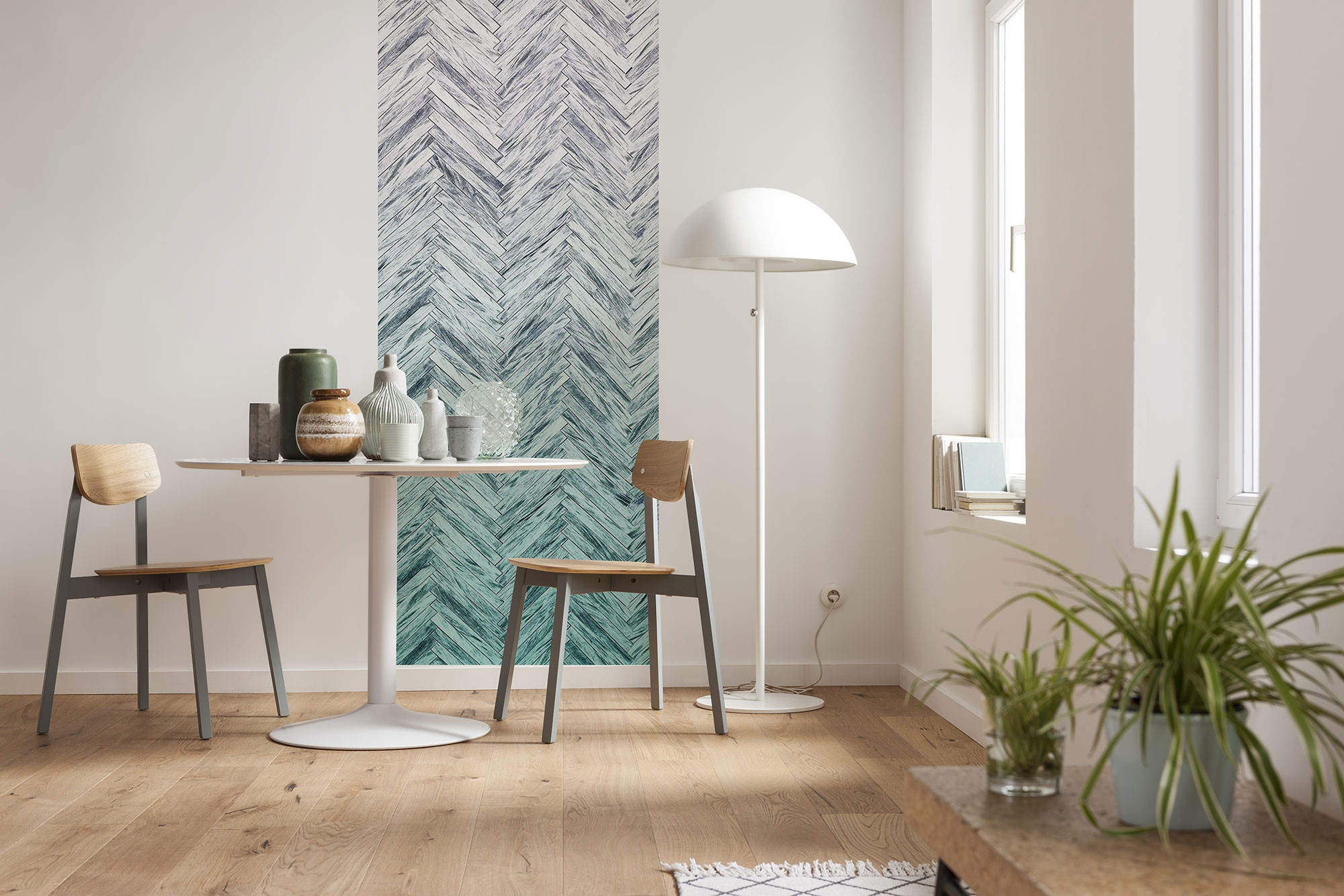 Herringbone Mint Panel