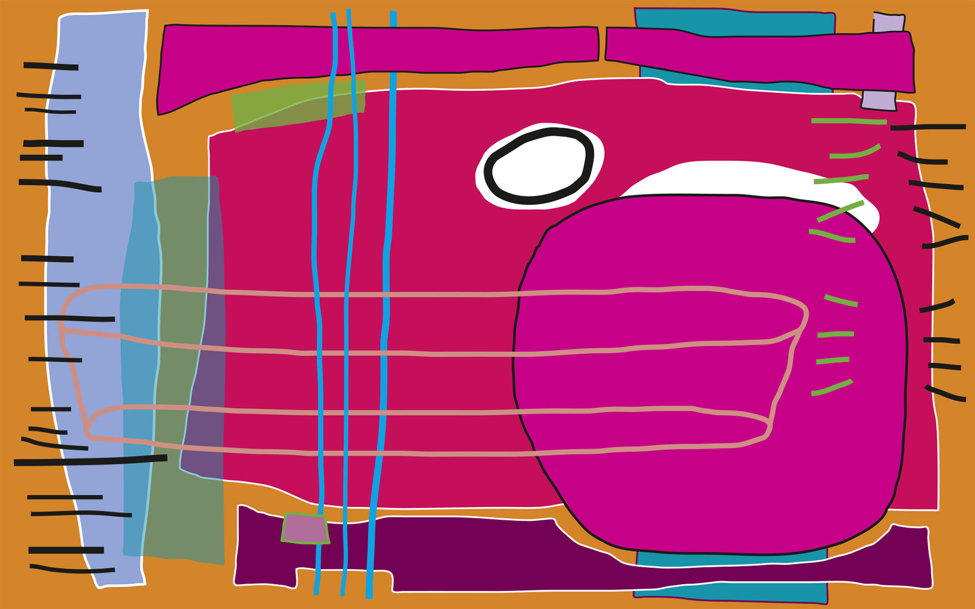Composition 5 orange-pink