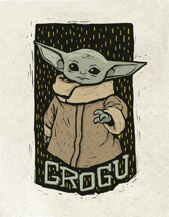 Star Wars The Mandalorian Grogu Lino-Cut