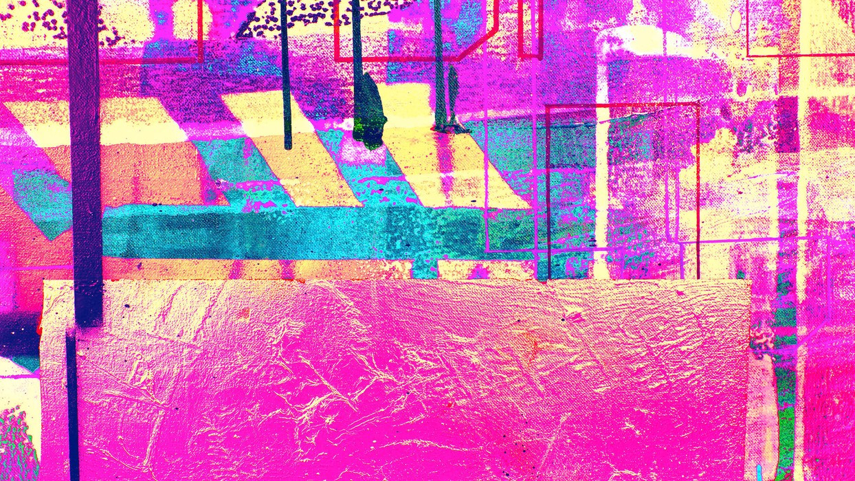 Alleys Rainy pink-yellow