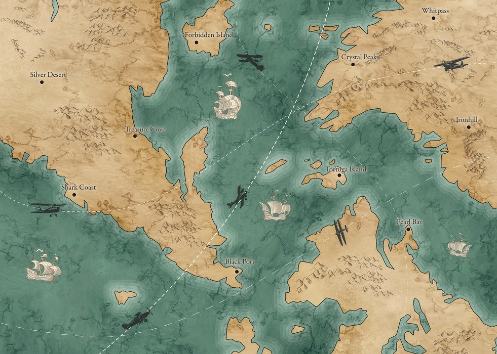 Old Travel Map